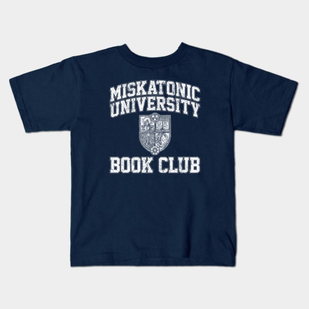 Miskatonic University Book Club Kids T-Shirt by huckblade